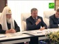 В дни своего визита на Валаам Патриарх Кирилл принял участие в церемонии ввода в эксплуатацию новой кабельной электролинии 